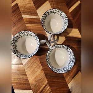 Classic Black and White Patterned Mugs